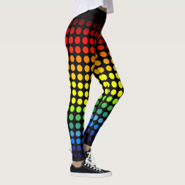 Regenboogpokadots op zwart leggings