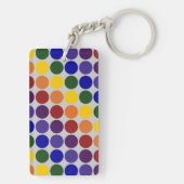 Regenboogpoliekstippen op grijs sleutelhanger (achterkant)