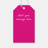 Regenboogpolka harten op geel cadeaulabel (Achterkant)