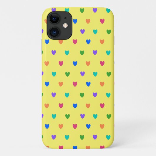 Regenboogpolka harten op geel Case-Mate iPhone case (Achterkant)