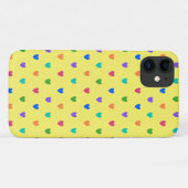 Regenboogpolka harten op geel Case-Mate iPhone case (Achterkant (horizontaal))