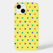 Regenboogpolka harten op geel Case-Mate iPhone case (Achterkant)