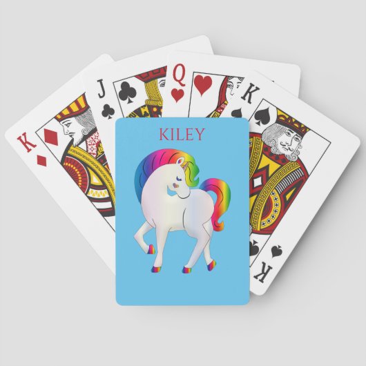 Regenboogpony speelkaarten voor kinderen. (Achterkant)