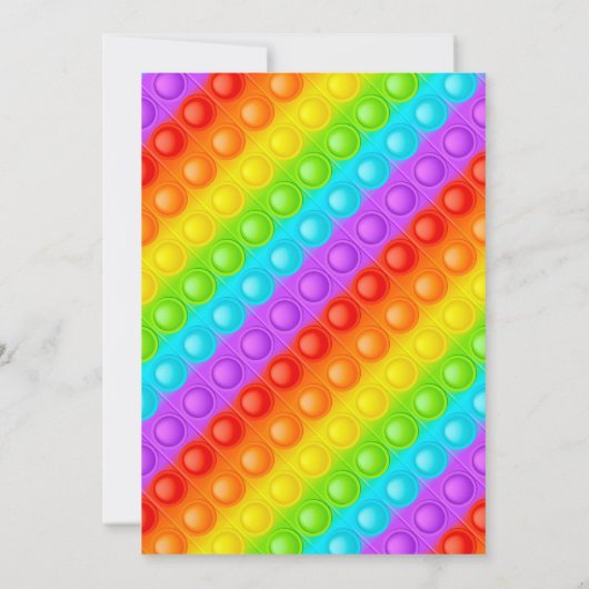 RegenboogPop Fidget Speelgoed Birthday Party Bedankkaart (Achterkant)