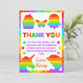 RegenboogPop Fidget Speelgoed Birthday Party Bedankkaart (Staand voorkant)