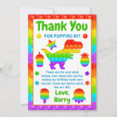 RegenboogPop Fidget Speelgoed Birthday Party Bedankkaart (Voorkant)