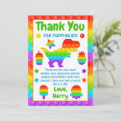 RegenboogPop Fidget Speelgoed Birthday Party Bedankkaart (Staand voorkant)