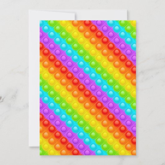 RegenboogPop Fidget Speelgoed Birthday Party Bedankkaart (Achterkant)