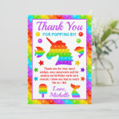 RegenboogPop Fidget Speelgoed Birthday Party Bedankkaart (Staand voorkant)