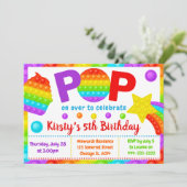 RegenboogPop Fidget Speelgoed Birthday Party Kaart (Staand voorkant)