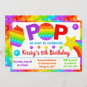 RegenboogPop Fidget Speelgoed Birthday Party Kaart (Voorkant / Achterkant)