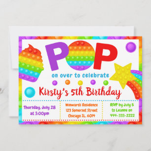 RegenboogPop Fidget Speelgoed Birthday Party Kaart