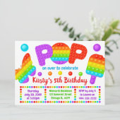 RegenboogPop Fidget Speelgoed Birthday Party Kaart (Staand voorkant)