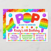 RegenboogPop Fidget Speelgoed Birthday Party Kaart (Voorkant / Achterkant)