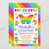 RegenboogPop Fidget Speelgoed Birthday Party Kaart (Voorkant / Achterkant)