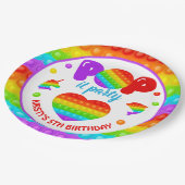 RegenboogPop Fidget Speelgoed Birthday Party Papieren Bordje (Gekanteld)