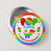 RegenboogPop Fidget Speelgoed Birthday Party Ronde Button 7,6 Cm (Voorkant /achterkant)