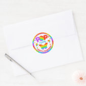 RegenboogPop Fidget Speelgoed Birthday Party Ronde Sticker (Envelop)