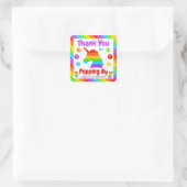 RegenboogPop Fidget Speelgoed Birthday Party Vierkante Sticker (Tas)