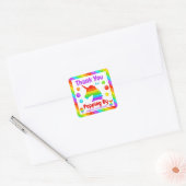 RegenboogPop Fidget Speelgoed Birthday Party Vierkante Sticker (Envelop)
