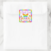 RegenboogPop Fidget Speelgoed Birthday Party Vierkante Sticker (Tas)