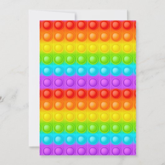 RegenboogPop Het Fidget Speelgoed Birthday Party G Kaart (Achterkant)