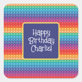 RegenboogPop Het Fidget Speelgoed Pattern Personal Vierkante Sticker