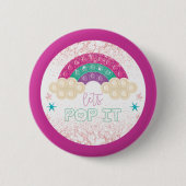 RegenboogPop Verjaardag Ronde Button 5,7 Cm (Voorkant)