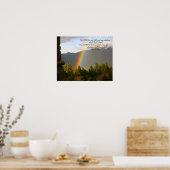 RegenboogPoster met Christelijke Bijbelverse verse Poster (Keuken)