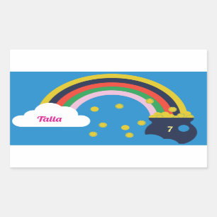 Regenboogpot met gouden sticker