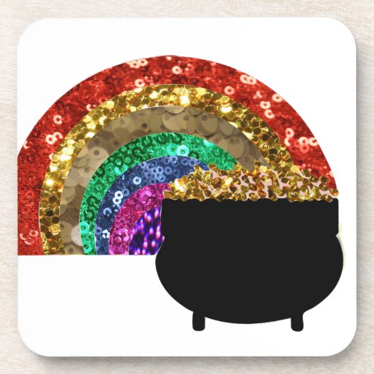 regenboogpot o'goud bier onderzetter (Voorkant)