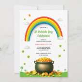 Regenboogpot van goud Shamrock Fun St Patrick's Da Kaart (Voorkant)