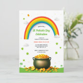 Regenboogpot van goud Shamrock Fun St Patrick's Da Kaart (Staand voorkant)