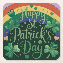 Regenboogpot van goud St. Patrick's Day Onderzette Kartonnen Onderzetters