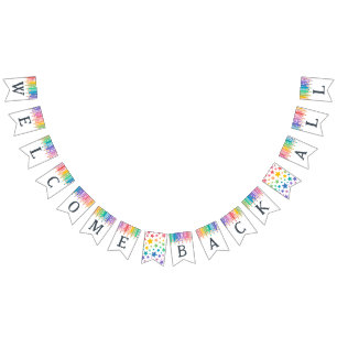 Regenboogpotloden welkom op school vlaggetjes