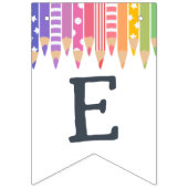 Regenboogpotloden welkom op school vlaggetjes (Tweede vlag)