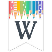 Regenboogpotloden welkom op school vlaggetjes (Eerste vlag)