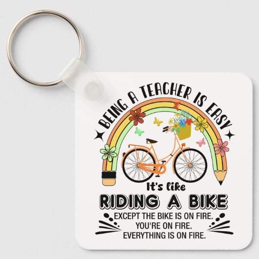 Regenboogpotlood Leraar Waardering, grappige Leraa Sleutelhanger (Voorkant)