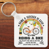 Regenboogpotlood Leraar Waardering, grappige Leraa Sleutelhanger (Voorkant)