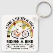 Regenboogpotlood Leraar Waardering, grappige Leraa Sleutelhanger (Achterkant)