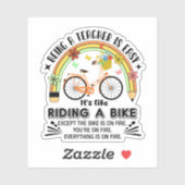 Regenboogpotlood Leraar Waardering, grappige Leraa Sticker (Vel)