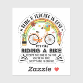 Regenboogpotlood Leraar Waardering, grappige Leraa Sticker