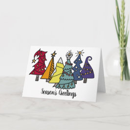 Regenboogpride kerstbomen feestdagen kaart