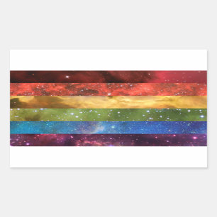 Regenboogpride nebula vlagstickers rechthoekige sticker