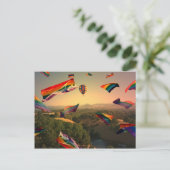 Regenboogpride over de Sonoma-vallei Briefkaart (Staand voorkant)