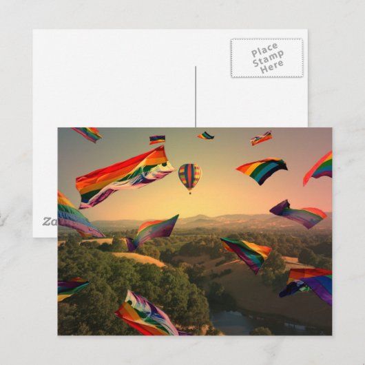 Regenboogpride over de Sonoma-vallei Briefkaart (Voorkant / Achterkant)