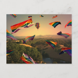 Regenboogpride over de Sonoma-vallei Briefkaart