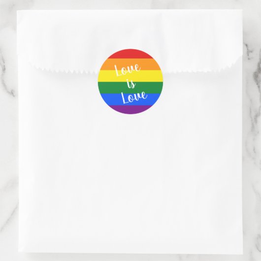 Regenboogpride - ronde sticker (Tas)