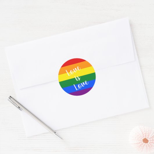 Regenboogpride - ronde sticker (Envelop)