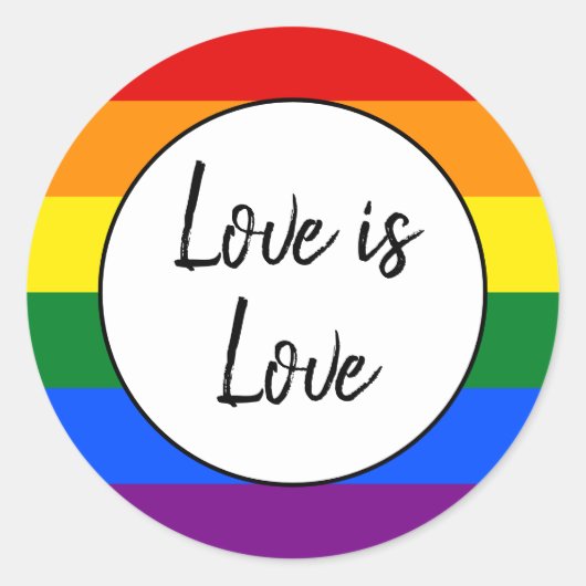 Regenboogpride Ronde Sticker (Voorkant)